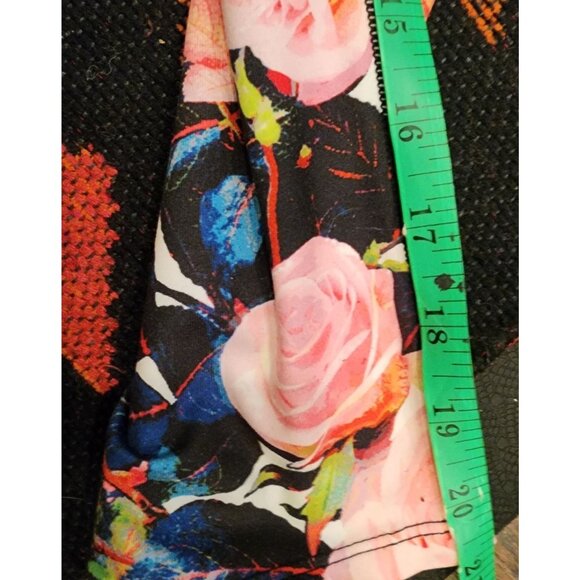 Betsey Johnson Vintage style Floral Leggings M Mesh details - Picture 6 of 9